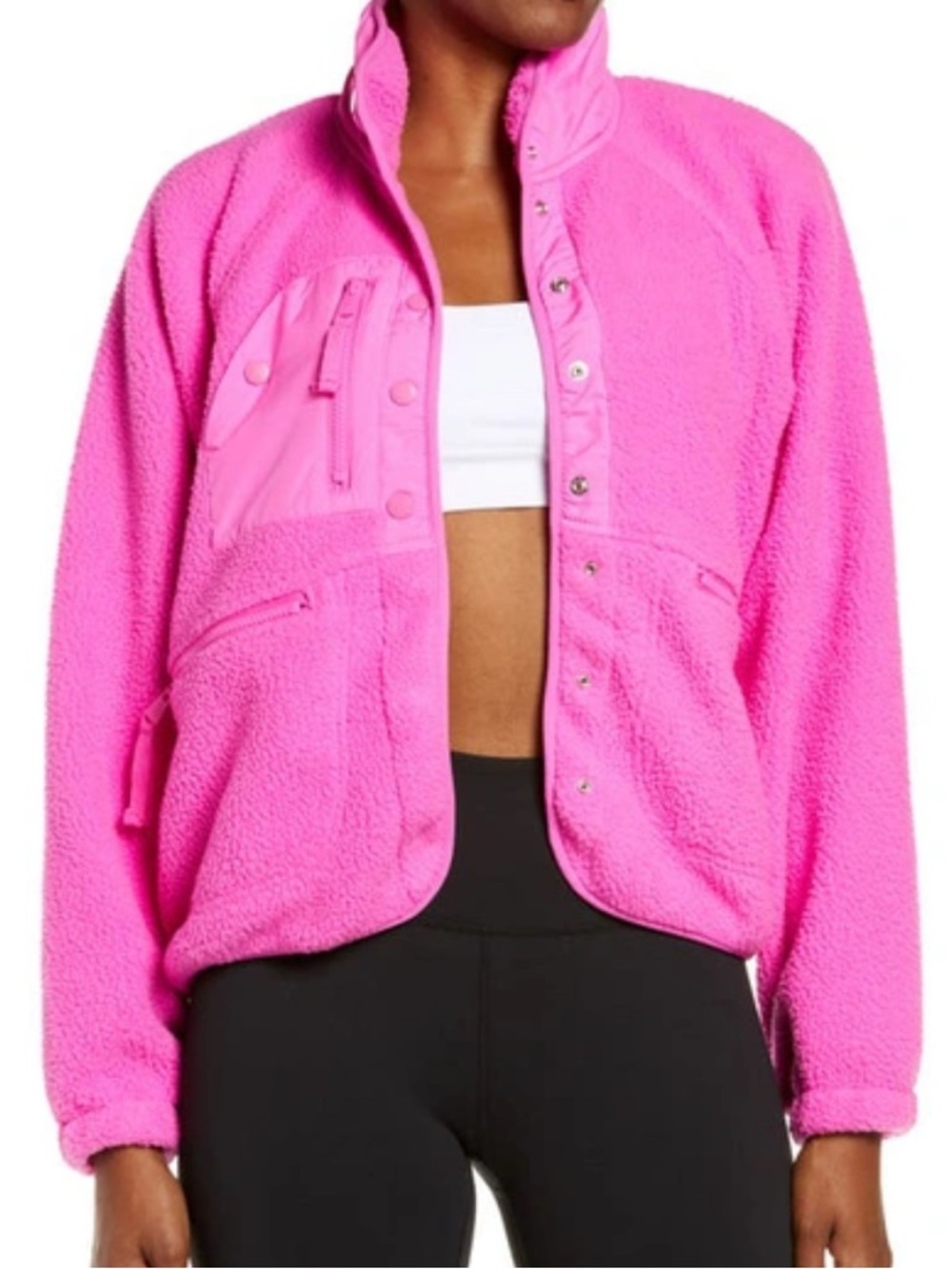 Free People Movement Pink Hit The Slopes Jacket